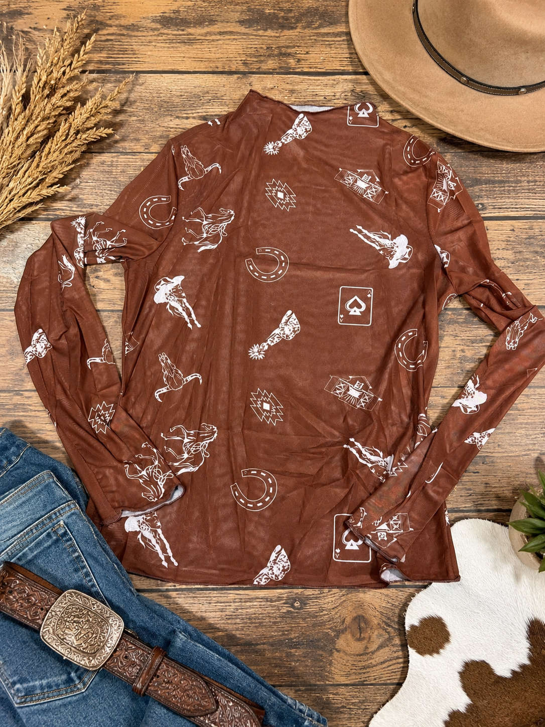 Western Brown Long Sleeve