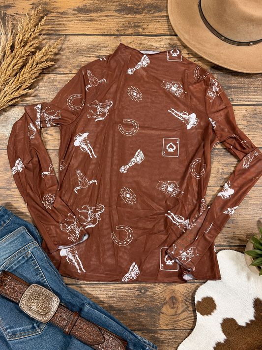 Western Brown Long Sleeve