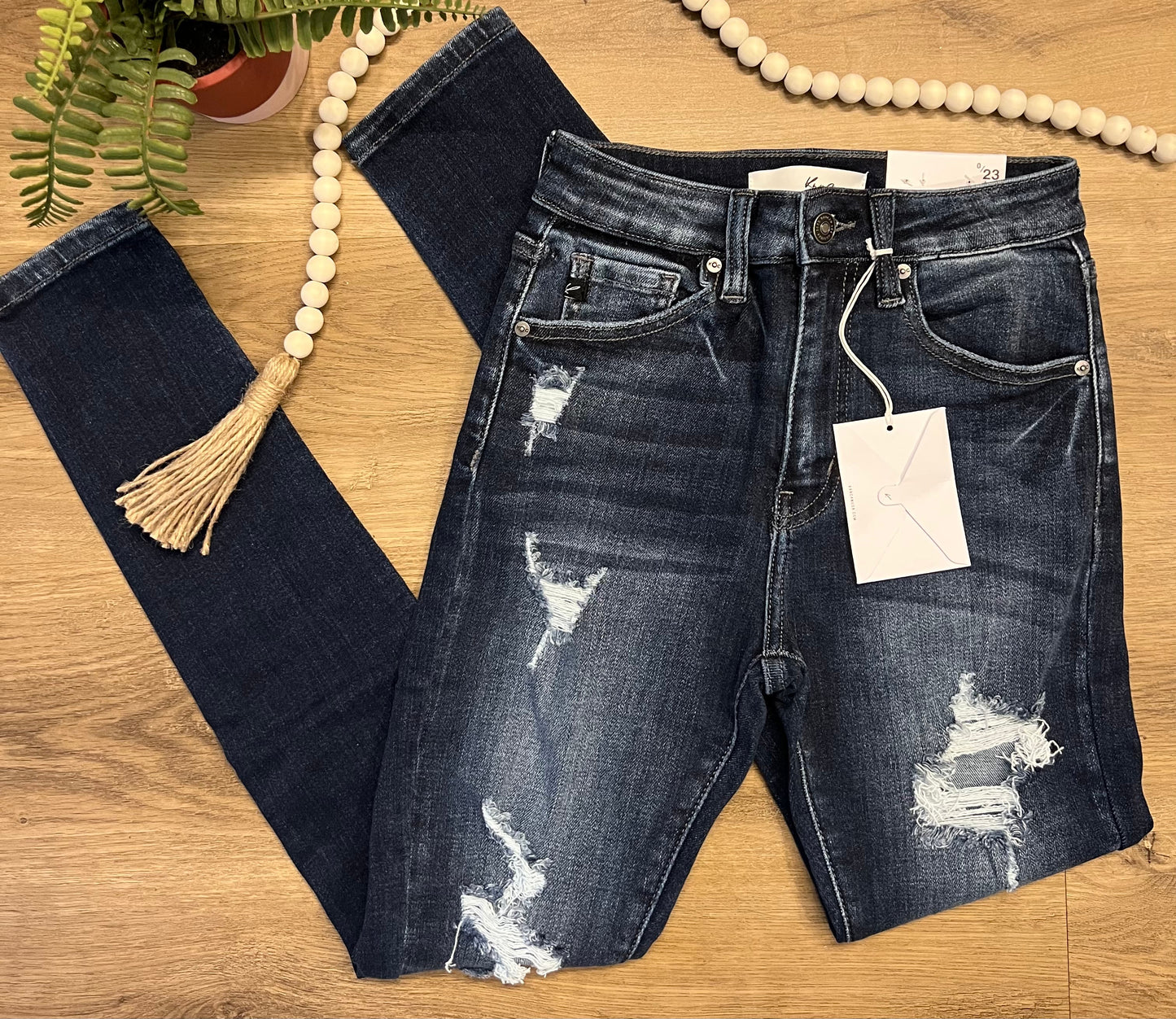Kan Can High Rise Super Skinny Jean (Dark Wash)