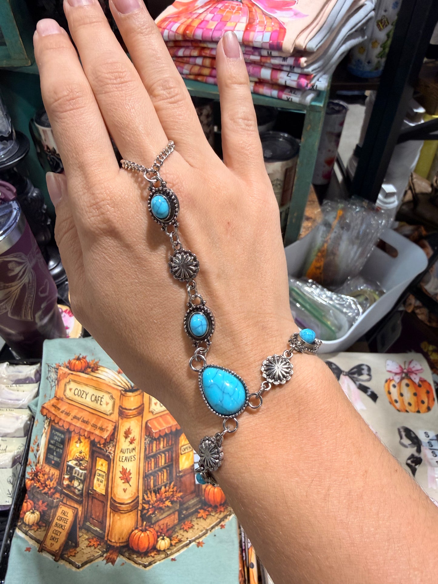 Western style bracelet with chain ring