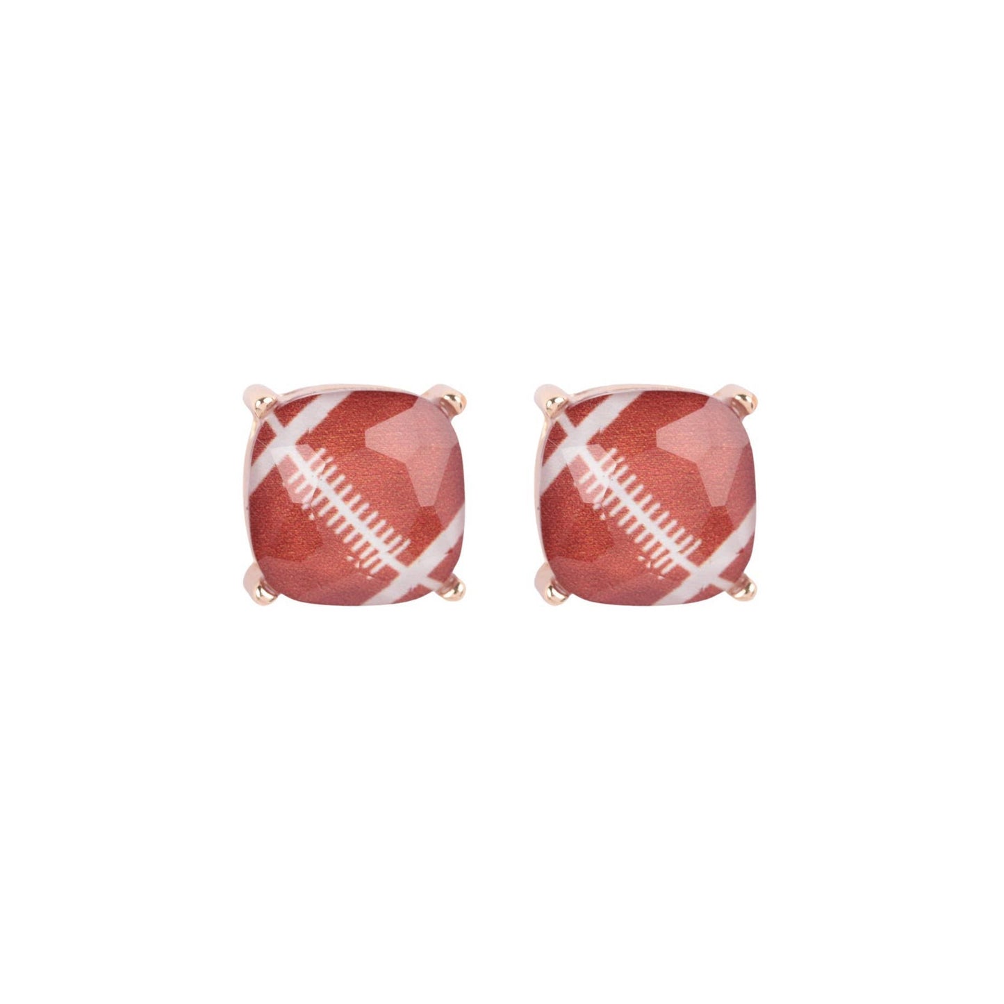 Trendy Sporty Cushion Cut Epoxy Stud Earrings— The Gathering Cafe