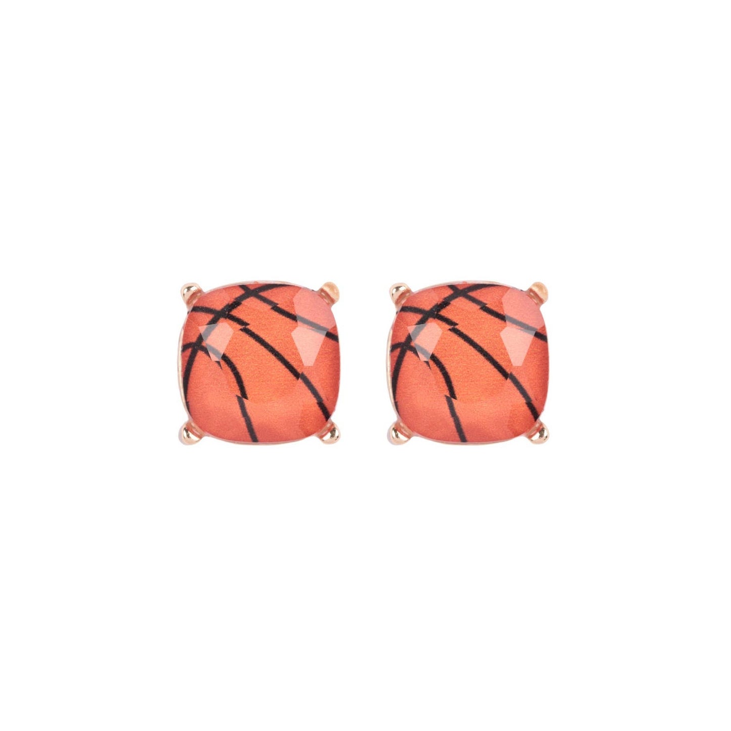 Trendy Sporty Cushion Cut Epoxy Stud Earrings— The Gathering Cafe