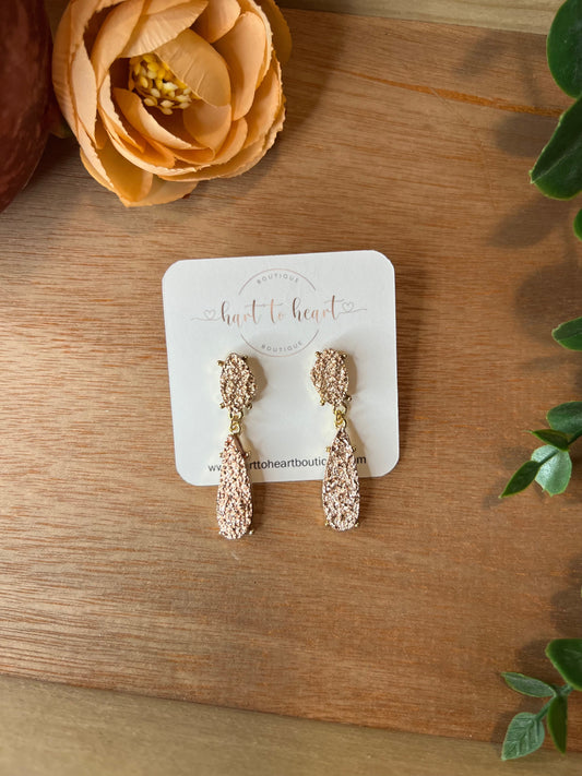 Druzy Teardrop Dangle Earrings