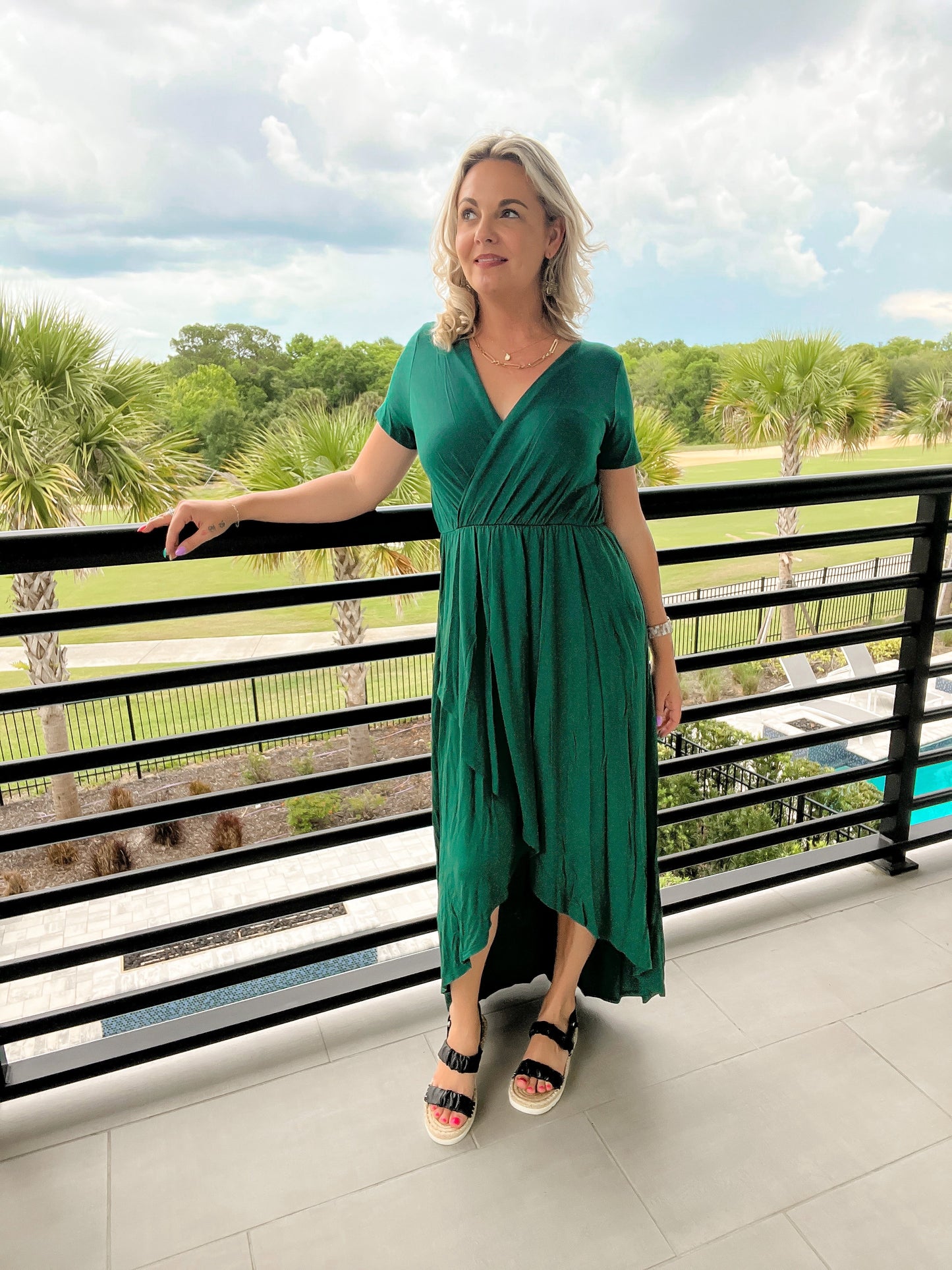 Wrapped Maxi Dress- Green — Salon 209