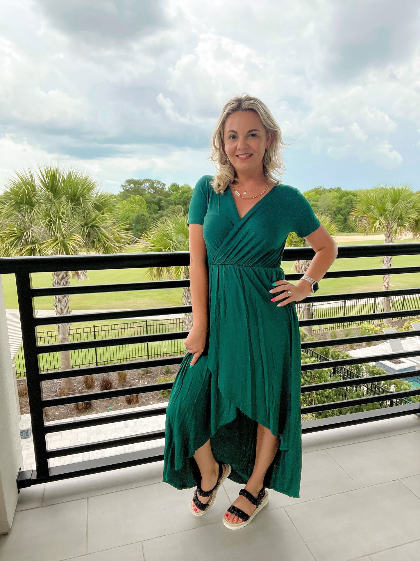 Wrapped Maxi Dress- Green — Salon 209