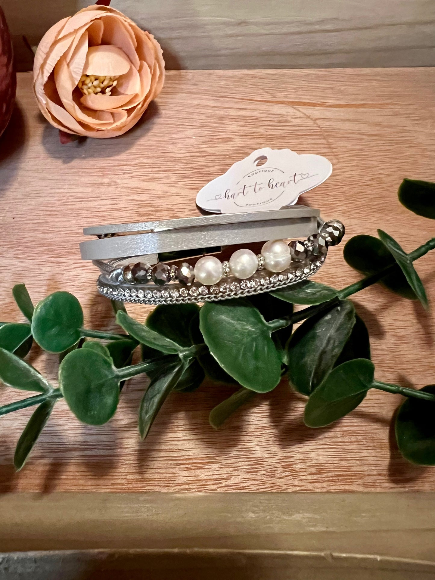 Multi strand Pearl Glass Bracelet- The Gathering Cafe